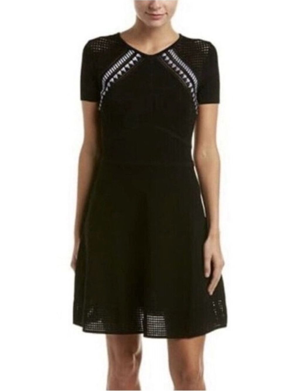Shoshanna Techo Mesh Bellamy Knit Midi Dress Small Women’s Designer Luxury Party